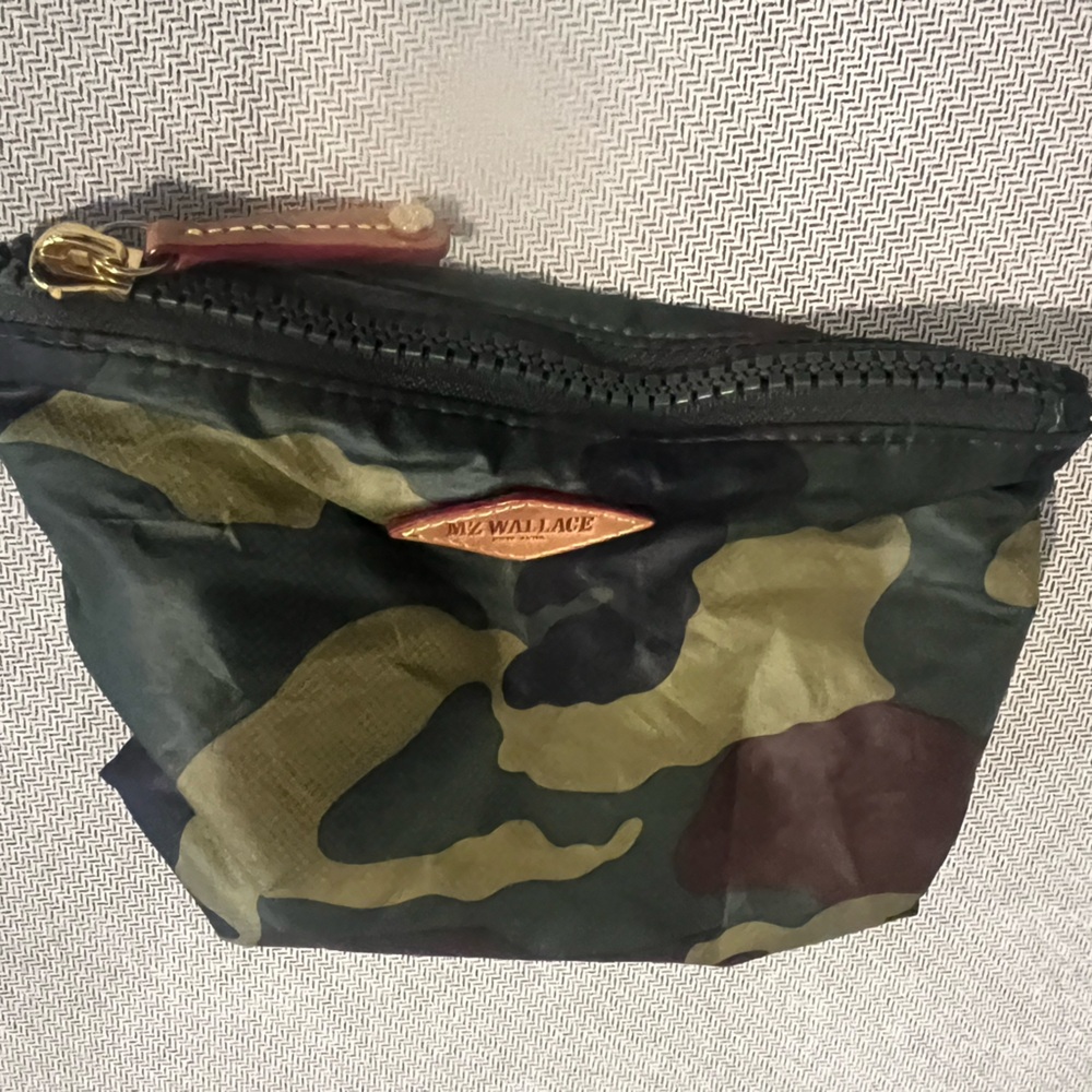 MZ Wallace Green Camo print small nylon cosmetic pouch - Picture 2 of 5